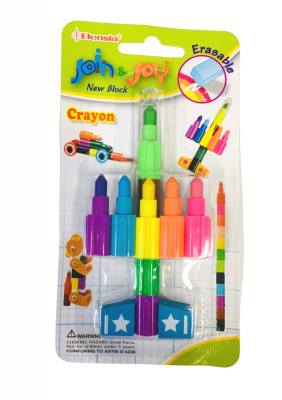 crayons assemble the airplane cubes
